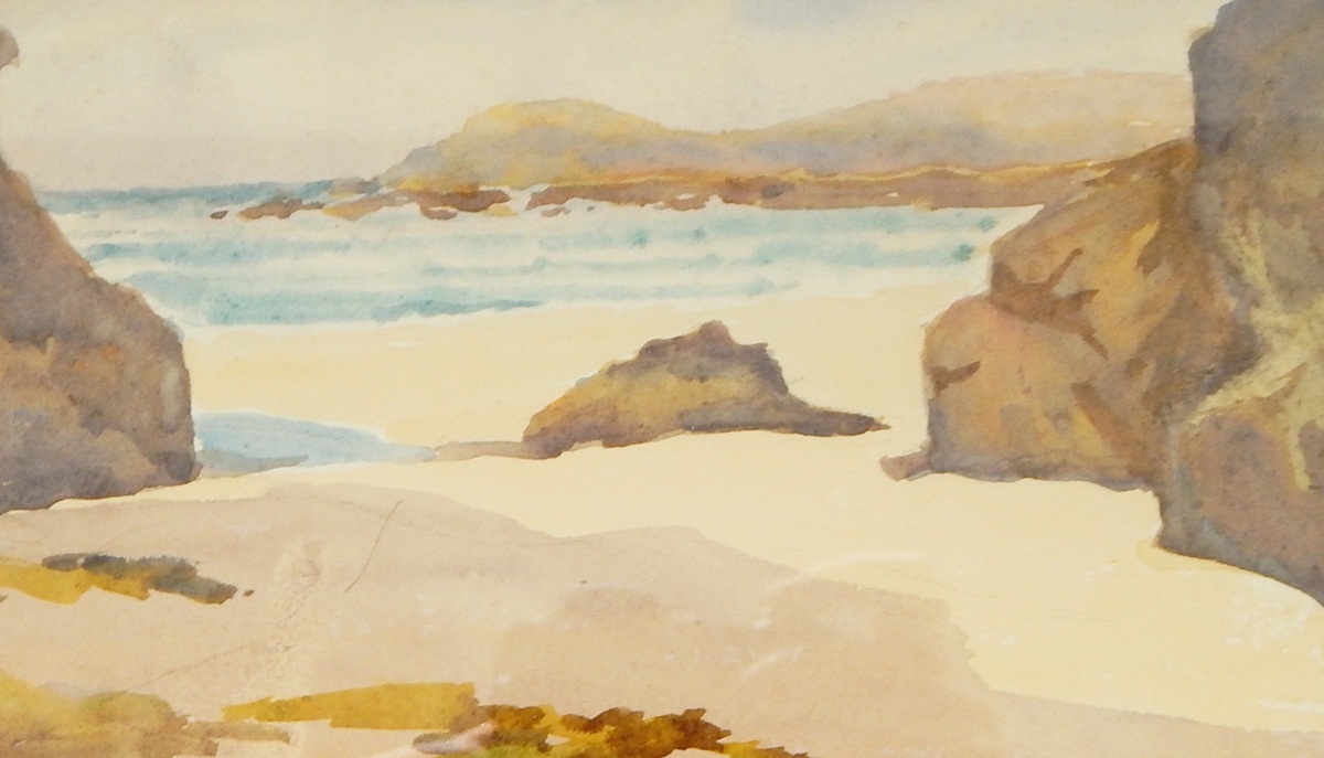 20th century school Watercolour drawing Beach scene, unsigned, 11.