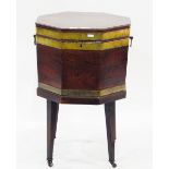 George III mahogany wine cooler, of octagonal form,