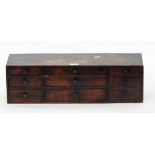 18th century chest of nine shallow drawers,