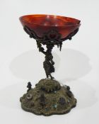 Late 19th century Historismus enamelled silver and agate bowl,