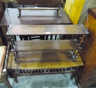 Set of 19th century three-tier hanging wall shelves together with a magazine table