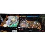 Assorted ceramic bowls and plates, various glass fruit bowls,