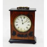 Early to mid 20th century mantel clock, the circular painted dial with Roman numerals,