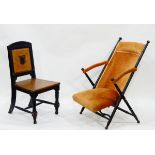 Late 19th/early 20th century oak hall chair,