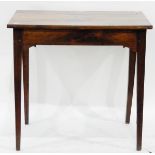 19th century mahogany side/occasional table fitted a shallow drawer to frieze,