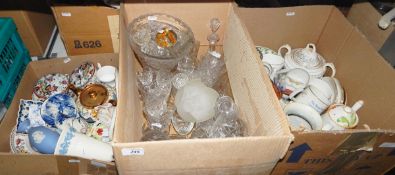Quantity of assorted glassware including wines, sherries, salts, a paperweight,