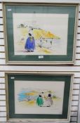 Josep Coll Bardolet (1912-2007) Pair of watercolour drawings Continental coastal scene with
