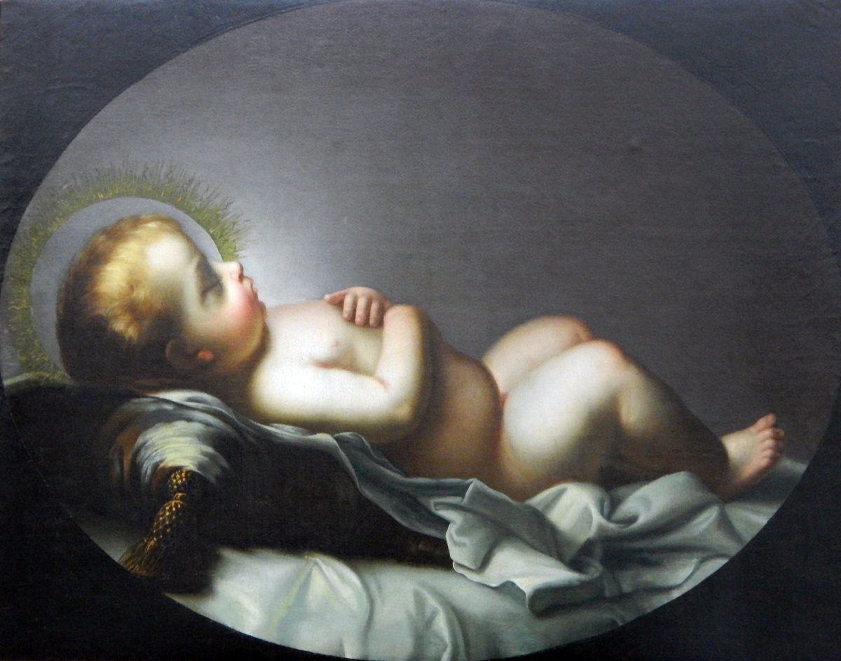 After Carlo Dolci (1616-1686) Oil on canvas Christ child sleeping, unframed, unsigned,