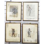 After Snaffles (Charles Johnson Payne (1884-1967)) Set of colour prints WWI soldiers including
