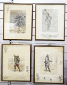 After Snaffles (Charles Johnson Payne (1884-1967)) Set of colour prints WWI soldiers including