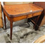 Late Regency mahogany foldover tea/card table,