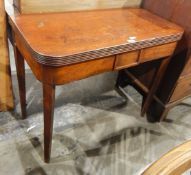 Late Regency mahogany foldover tea/card table,