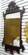 Georgian-style mahogany fret-frame wall mirror,