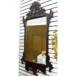 Georgian-style mahogany fret-frame wall mirror,