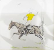 Set of hand-coloured polo prints (5)