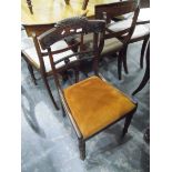 Set of eight mid 19th century dining chairs having carved and moulded crest rails,