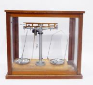 Set of Gallenkamp precision scales in glazed case