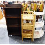 Small oak open bookcase, a small open bookcase,