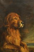 G Glen (early 20th century school) Oil on canvas "Sandy", portrait of a dog, signed lower right,