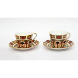 Pair of Royal Crown Derby china teacups and saucers, No.