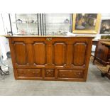 19th century oak Lancashire chest,