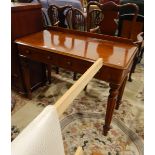 Mid 19th century mahogany washstand with shaped backboard, moulded edge,