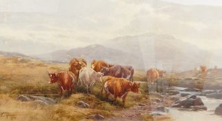 Thomas Rowden (1842-1926) Pair of watercolour drawings Cattle in highland landscape,