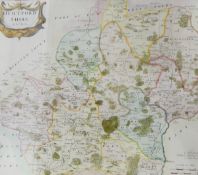 Map after Robert Morden of Hertfordshire, hand-coloured,