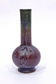 Art Nouveau-style studio specimen vase of ball and shaft design,