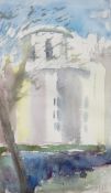 H B Brabazon (1821-1906) Watercolour House with river in foreground, signed,