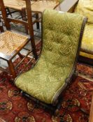 Victorian green upholstered nursing chair