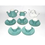 Poole pottery part tea service with green ground, a Gainsborough china teapot,