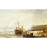 W Byron (late 19th/early 20th century) Oil on canvas Coastal scene with fishing boats,