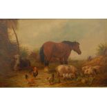 Henry Charles Bryant (1812-1890) Oil on board Farmyard scene, signed lower left, 28.