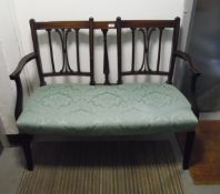 Early 20th century double chair back open arm settee/sofa