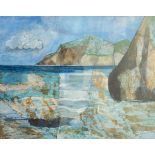 Annette (20th century) Mixed media Coastal scene, signed in pencil on the mount,