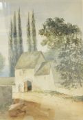 19th century school Watercolour drawing "Remains of the Preceptory of the Night of St