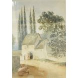 19th century school Watercolour drawing "Remains of the Preceptory of the Night of St