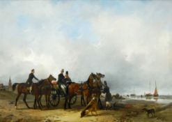 Joseph Moerenhout (1801-1875) Oil on canvas Figures on a seashore (entourage),