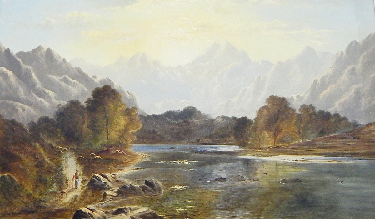 In the manner of Charles Robert Leslie (1794-1859) Oil on canvas River landscape scene,
