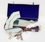 Quantity of Masonic regalia including reference booklets, an apron,