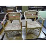 Pair of child's woven cane armchairs