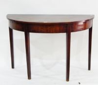 Georgian mahogany demi-lune side table, possibly the D-end of a dining table,