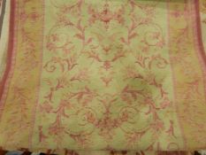 Laura Ashley rug, the cream ground with stylised foliate red decoration,