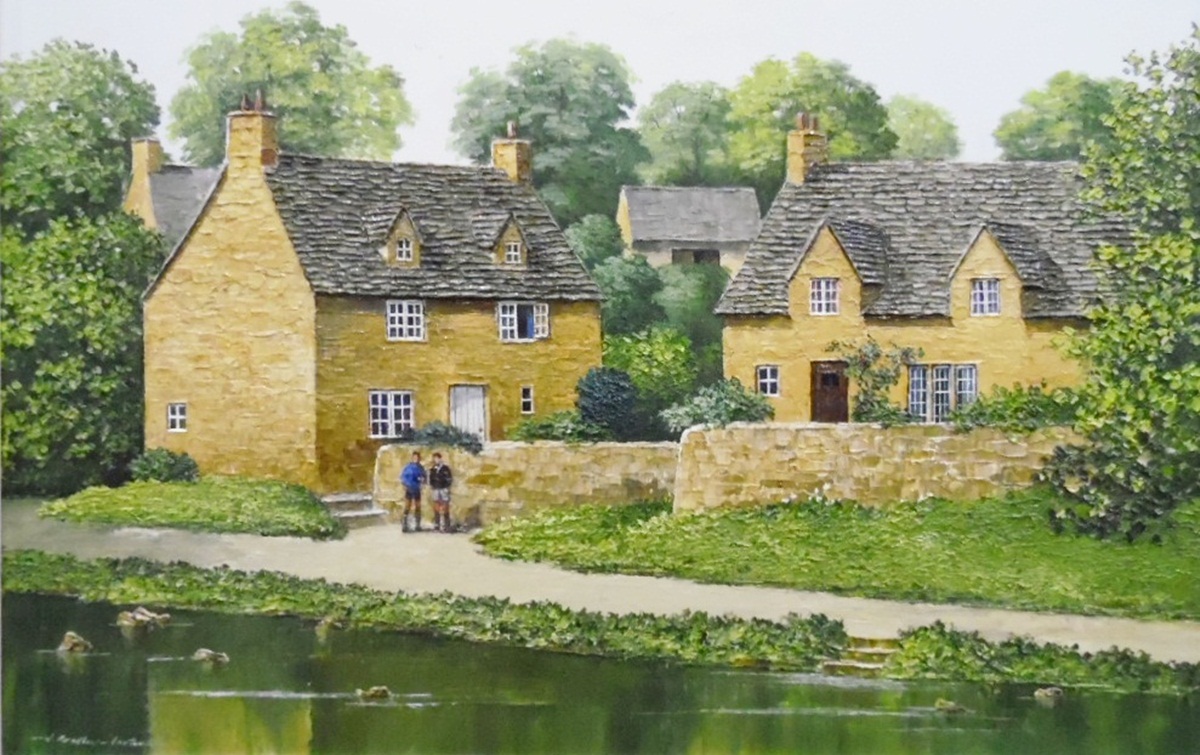 N Bradley-Carter (20th century school) Oil on board "Lower Slaughter", signed lower left,