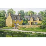 N Bradley-Carter (20th century school) Oil on board "Lower Slaughter", signed lower left,