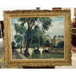 Constantine Kluge (1912-2003) Oil on canvas "Pont St Michel",