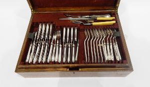 Canteen of Mappin & Webb silver plated flatware in the 'Ribbon and Reed' pattern,