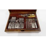 Canteen of Mappin & Webb silver plated flatware in the 'Ribbon and Reed' pattern,