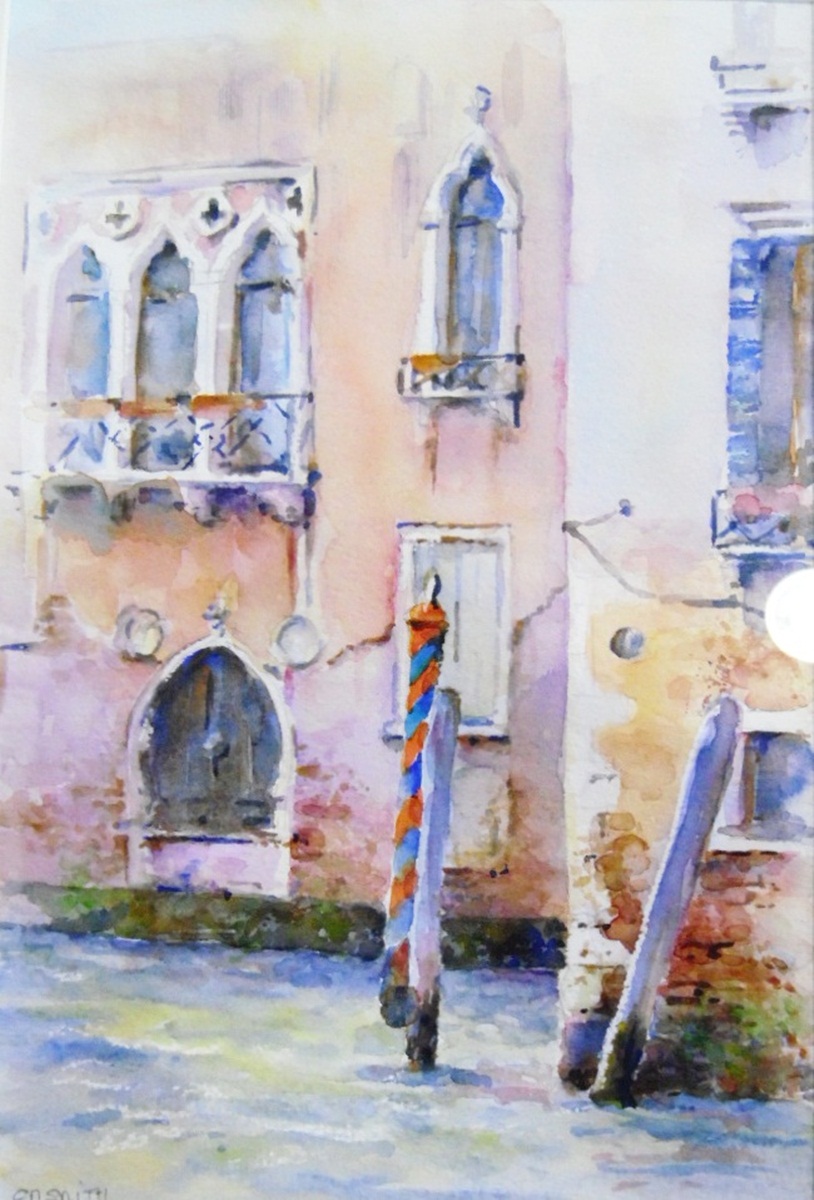 Christine Smith (20th century school) Watercolour drawing "Hidden Corners of Venice",